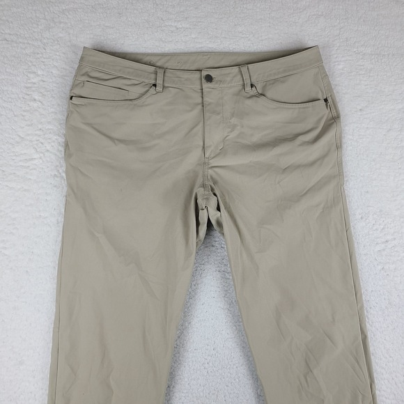 Lululemon ABC Pants Mens 38x32 Beige Slim Fit Performance Tech Golf LM5ADAS * - Picture 2 of 14